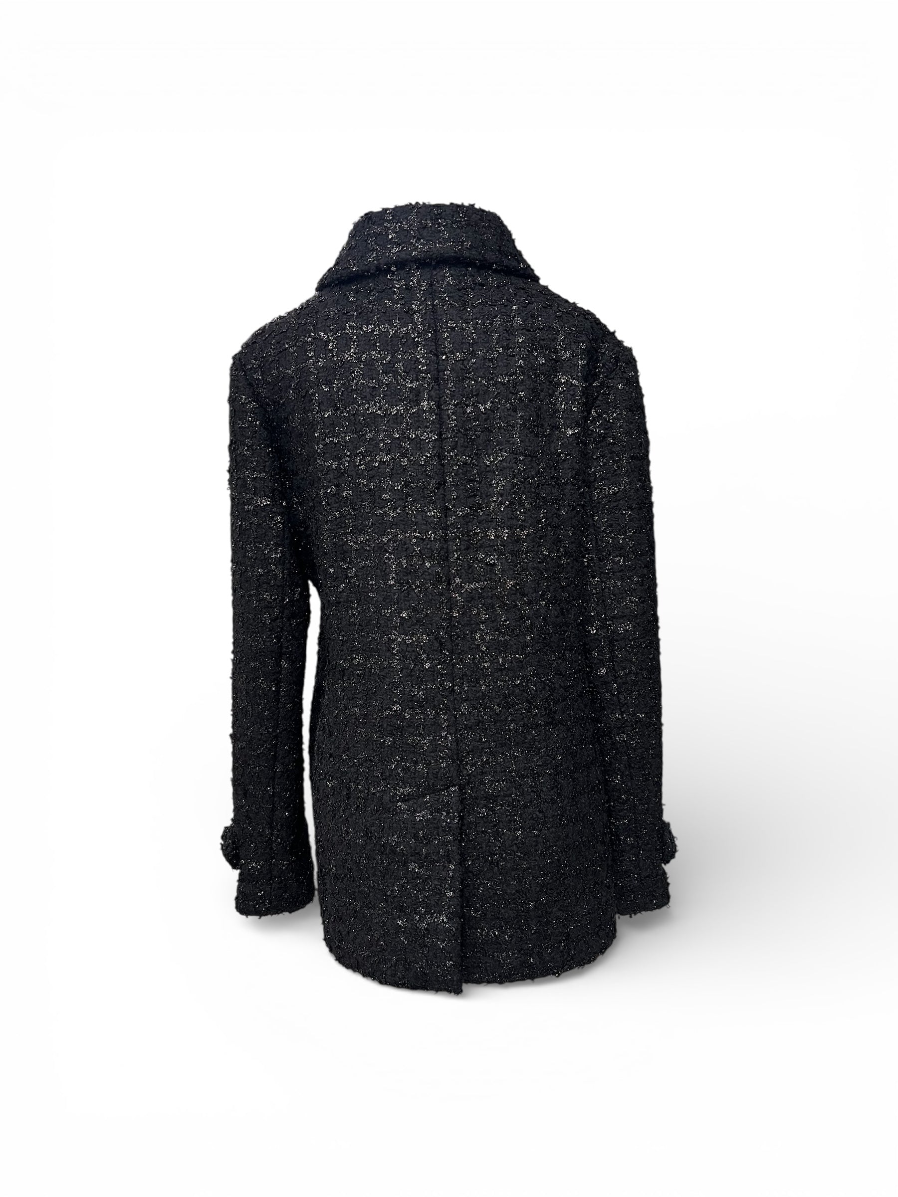 Chanel - Gilet Long en Tweed Noir T38 | Les Folies d’Eugénie