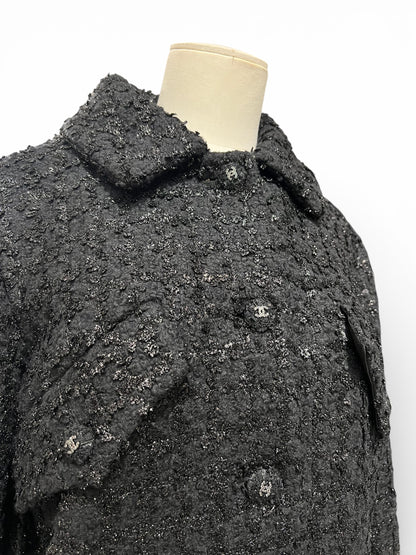 Chanel - Gilet long en tweed noir T38