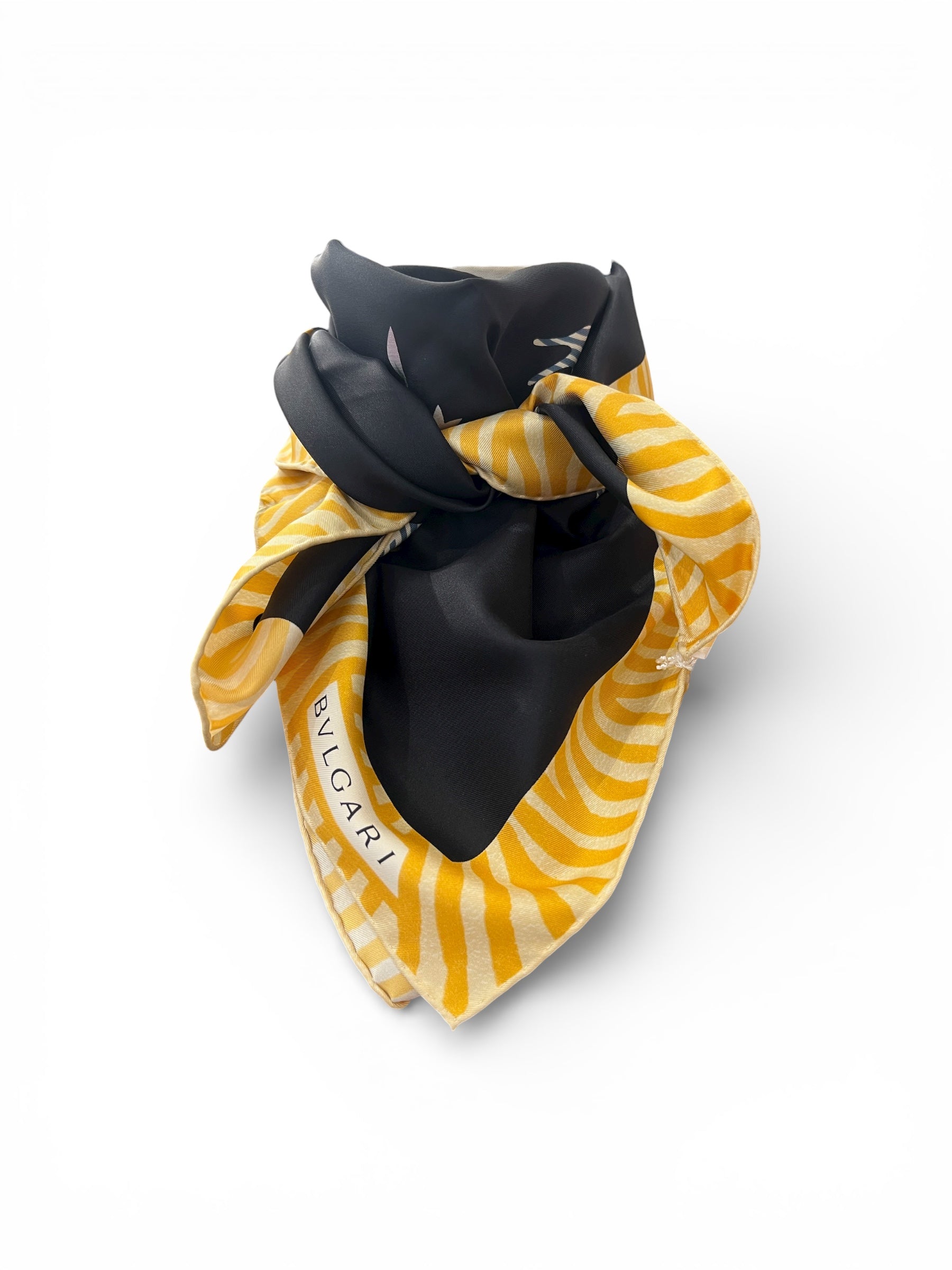 Bulgari - Carré bicolore avec motifs animaliers