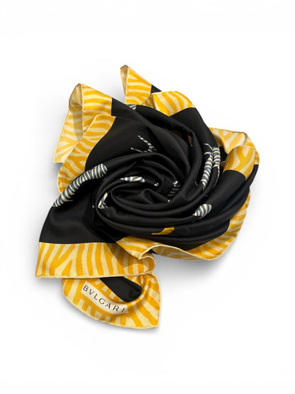 Bulgari - Carré bicolore avec motifs animaliers