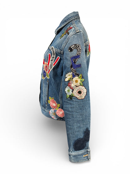 Saint Laurent - Veste en Jean Brodée T36 | Les Folies d’Eugénie