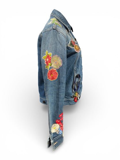 Saint Laurent - Veste en Jean Brodée T36 | Les Folies d’Eugénie