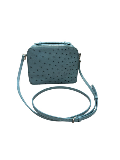 Loro Piana - Sac vanity en autruche bleu
