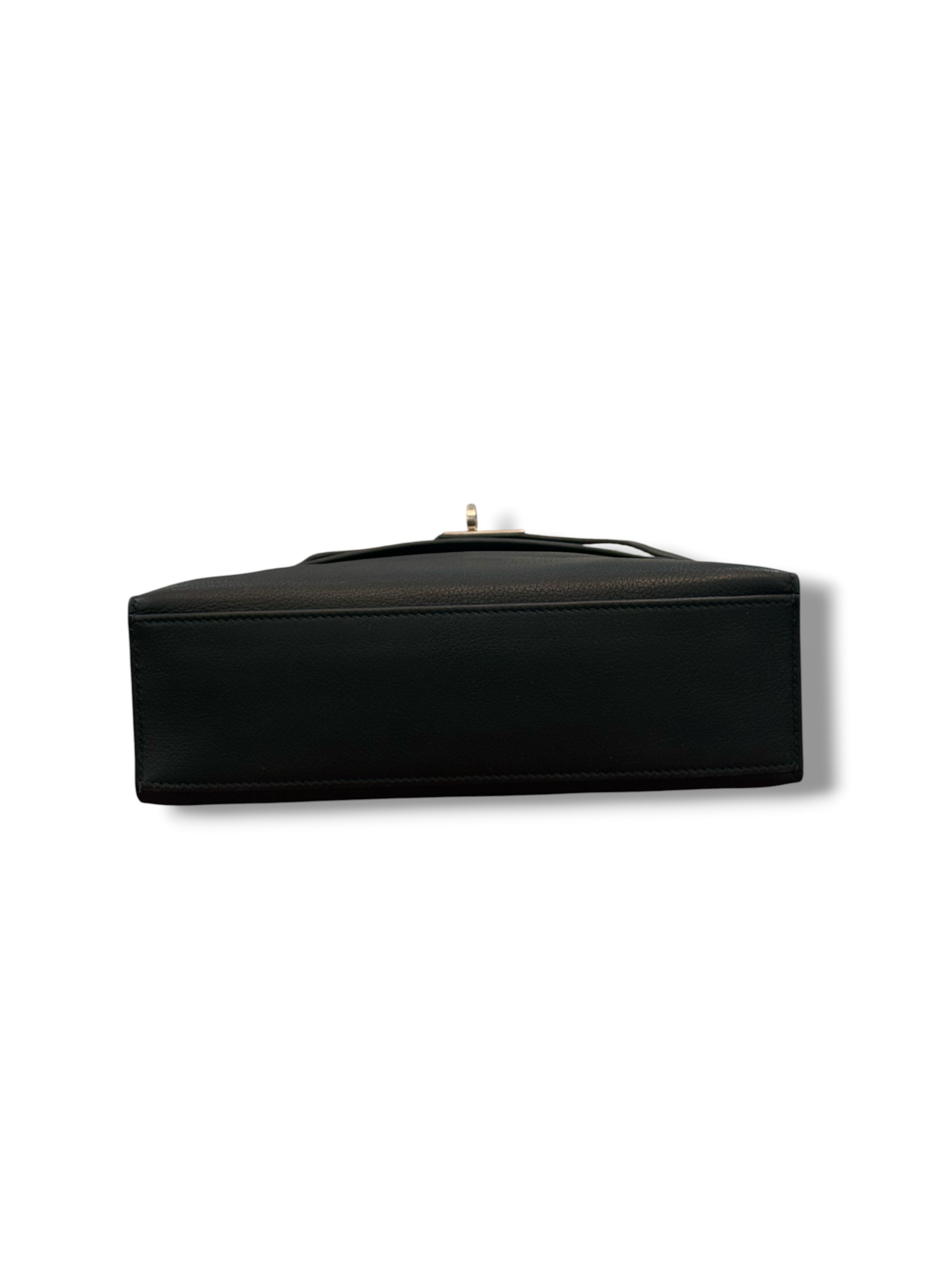 Hermès - Pochette Kelly Clutch Noir PHW