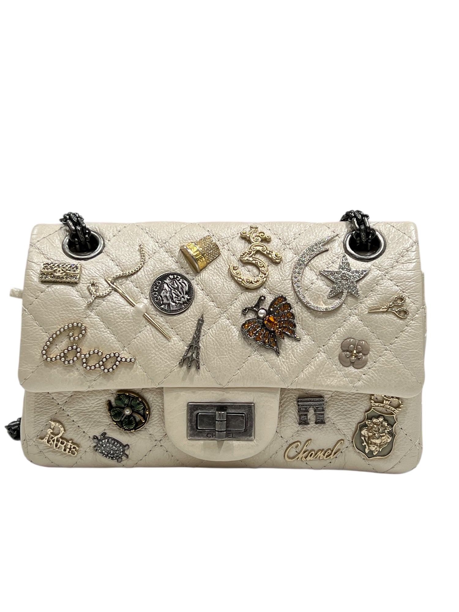 Chanel - sac 2.55 mini édition limitée écru irisé
