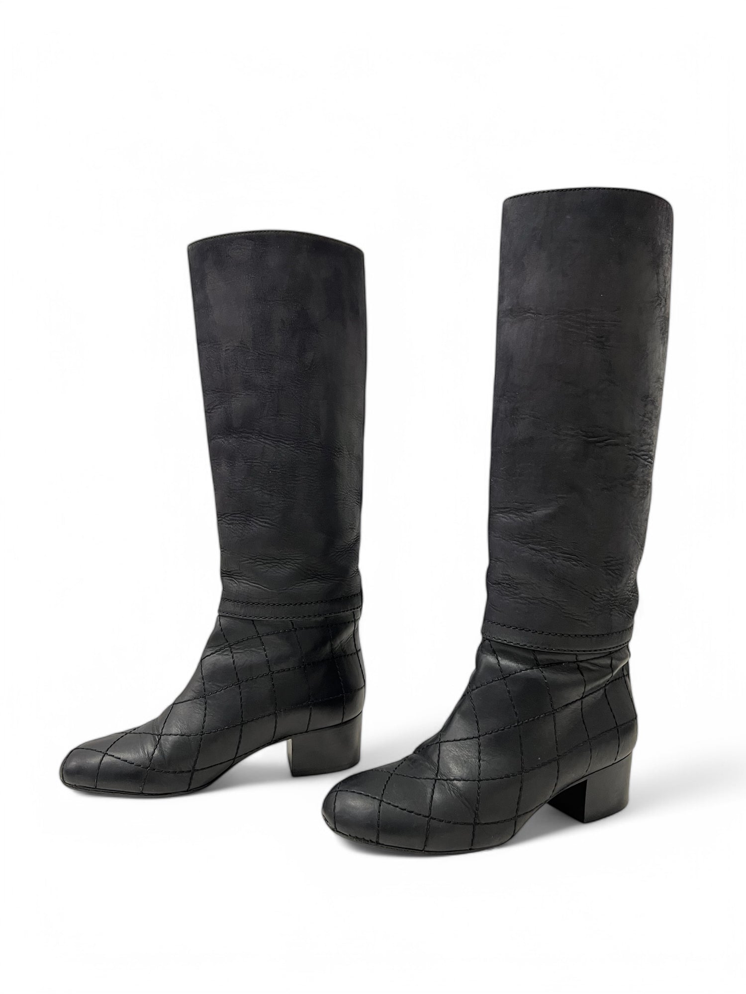 Chanel -Stiefel mit Steppnähten T36.5