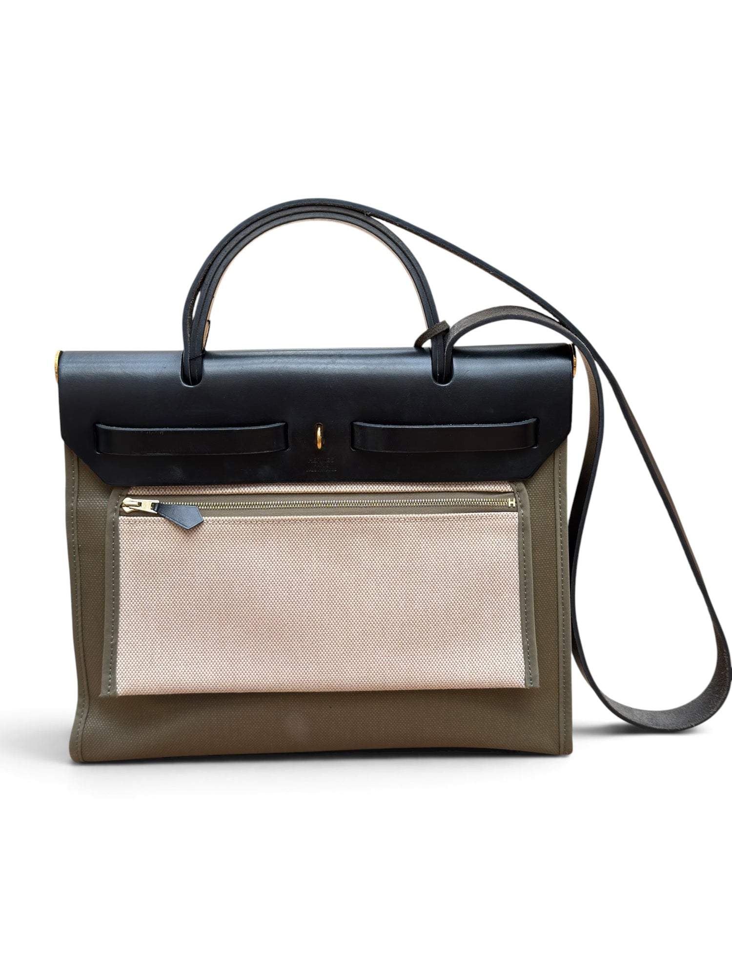 Hermès - Sac Herbag 31 Kaki et Noir