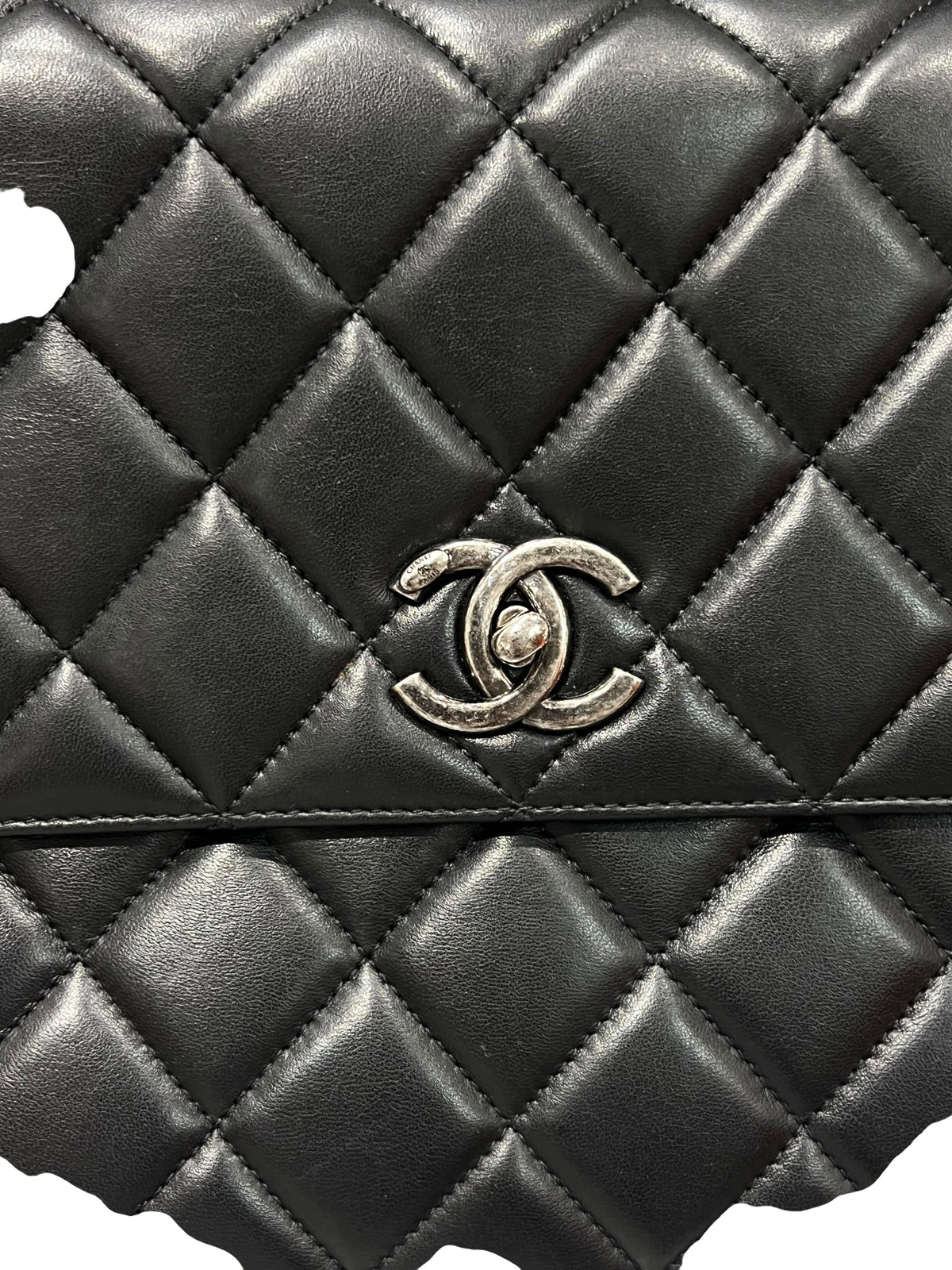 Chanel – Maxi-Trendy-Tasche aus schwarzem Lammleder