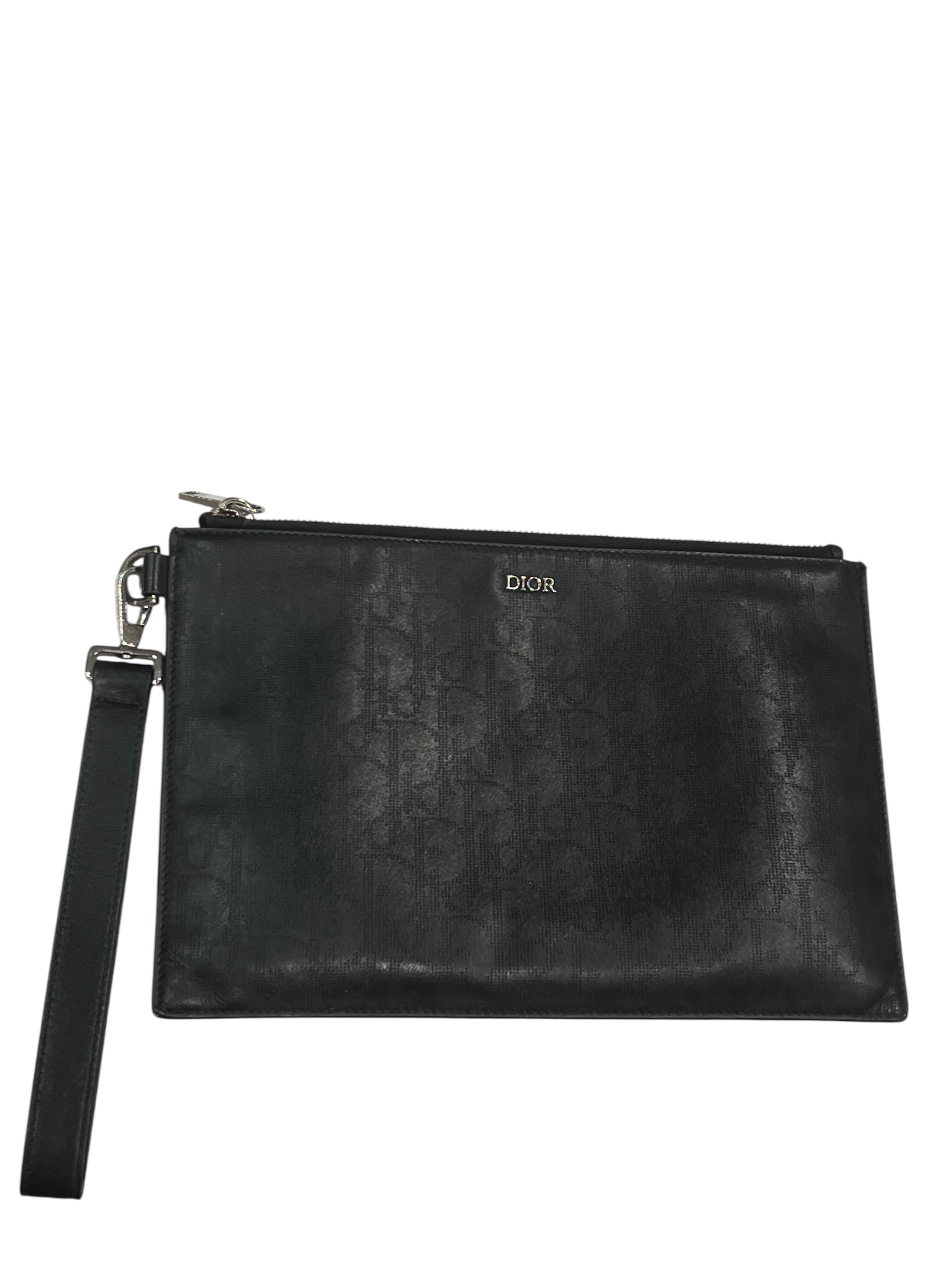 Dior - Pochette Cuir Noir Oblique | Les Folies d’Eugénie