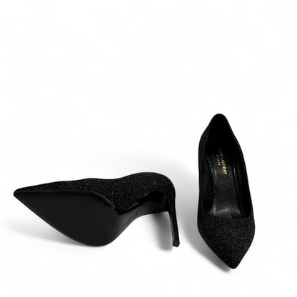 Saint - Laurent - Escarpins noirs à paillettes t.40 1/2