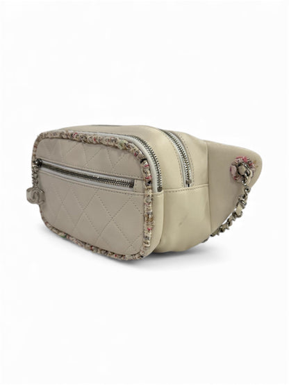 Chanel - Sac banane cuir et tweed