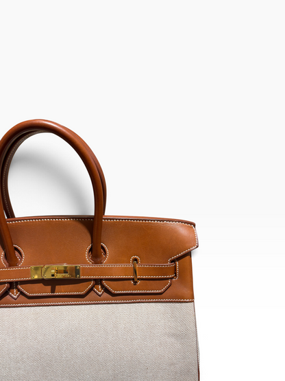 Hermès - Birkin 35 aus Segeltuch und Barénia-Leder