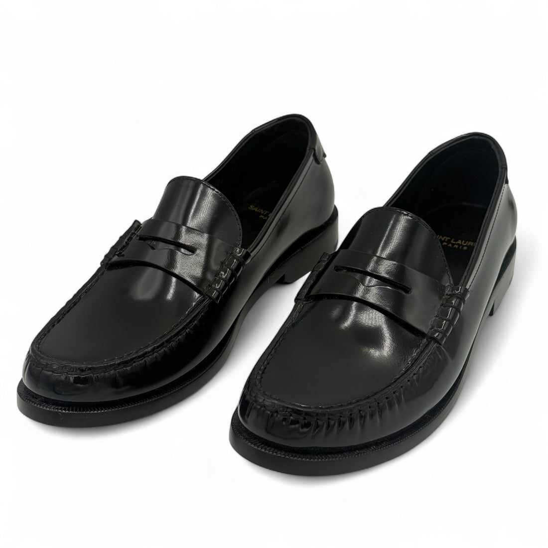 Saint Laurent - Mocassins en cuir noir T.40