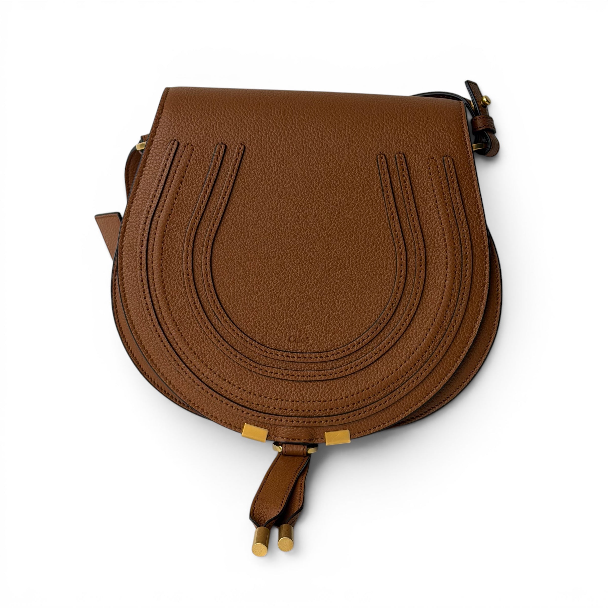 Chloé - Sac en cuir grainé marron Marcie