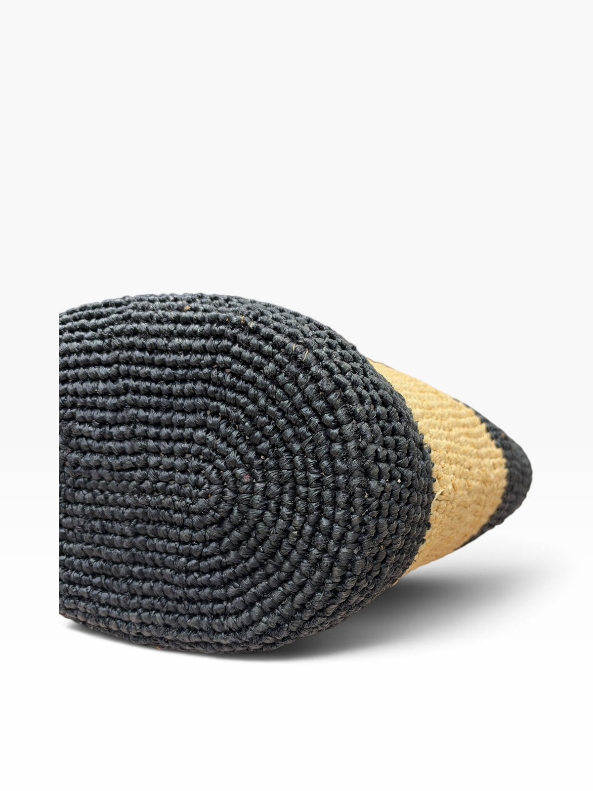 Balenciaga - Black and beige raffia basket bag