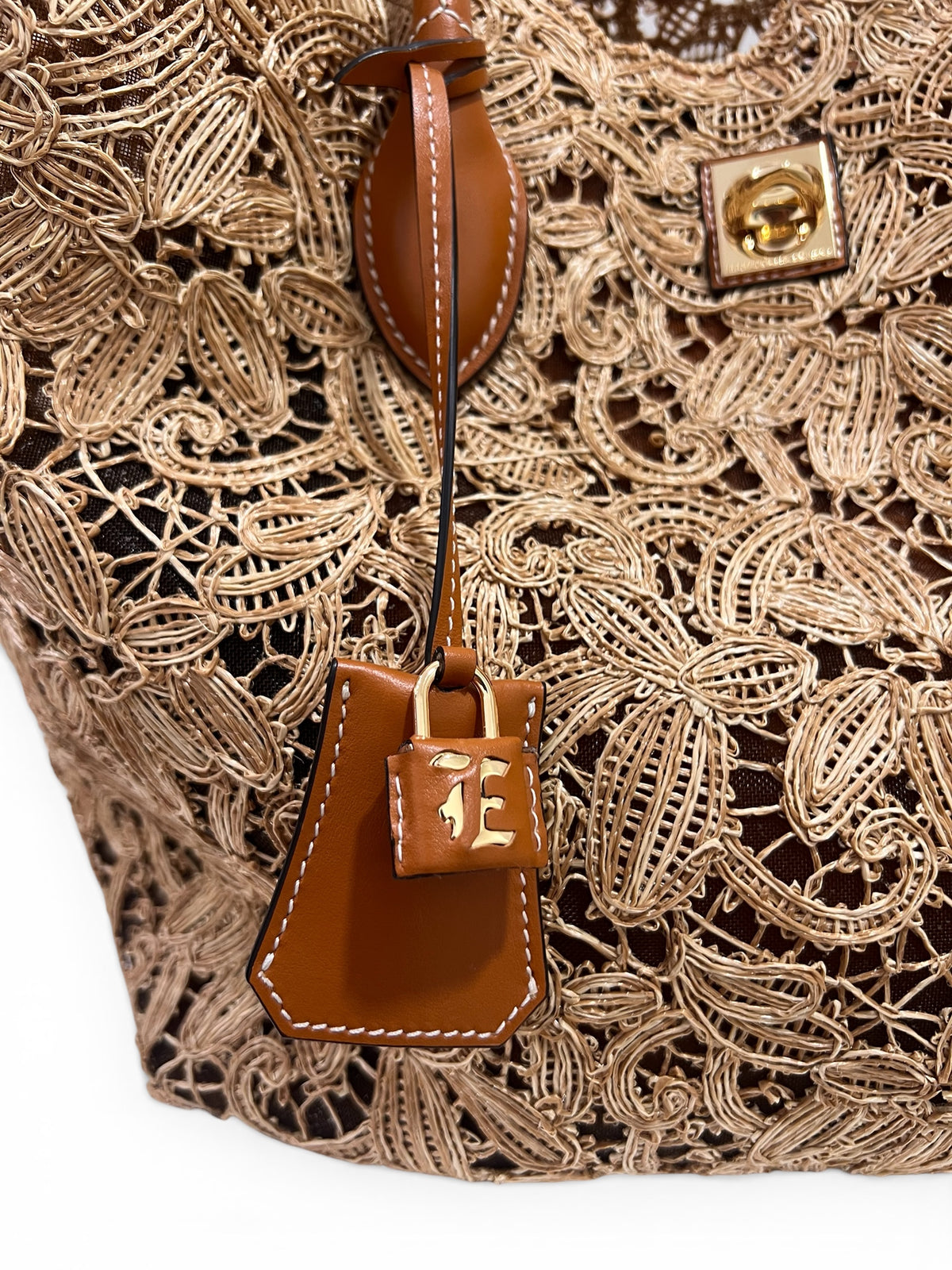 Ermano Scervino - Cabas en raphia et cuir
