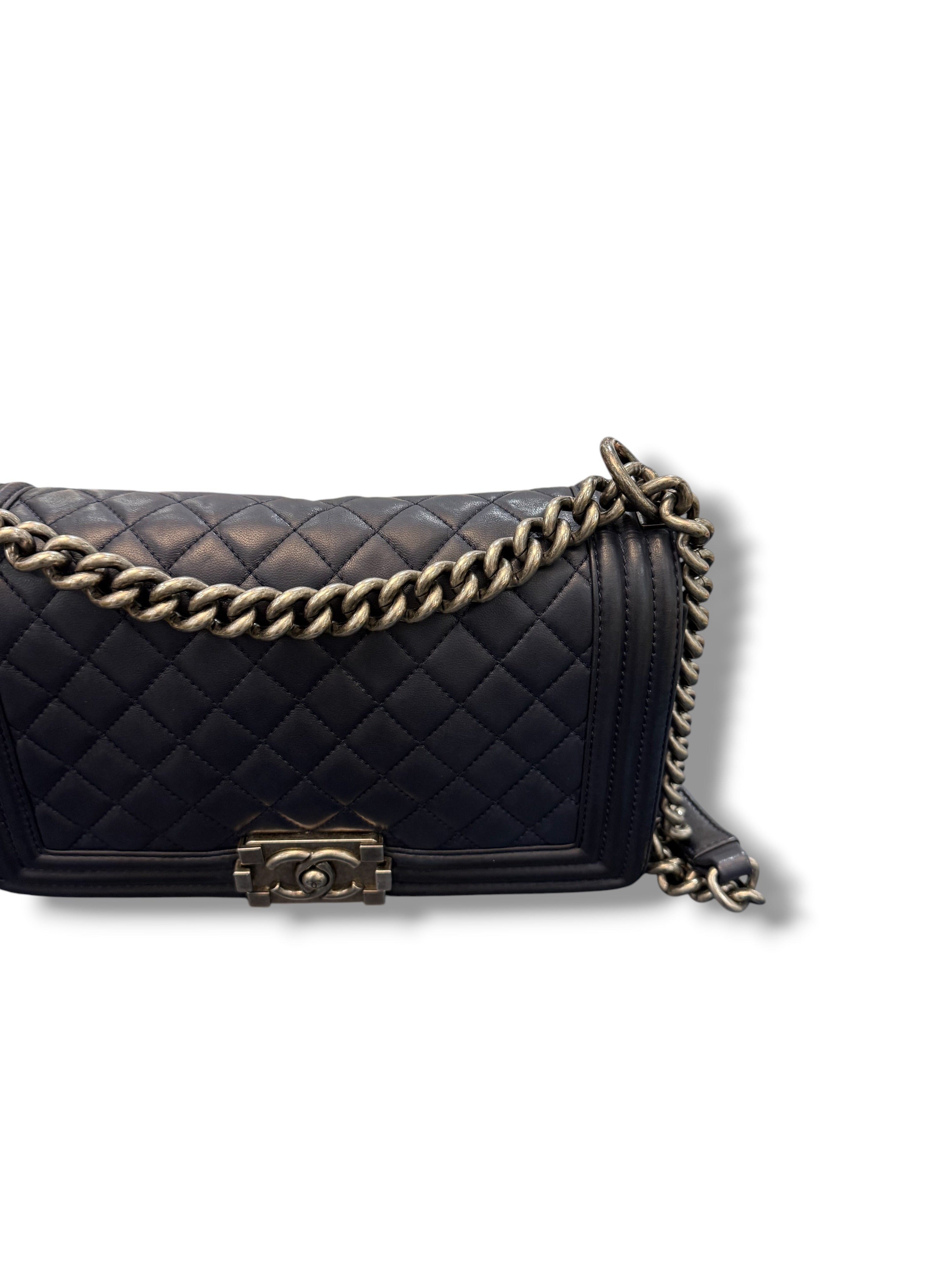 Chanel - Sac Classique Boy bleu marine