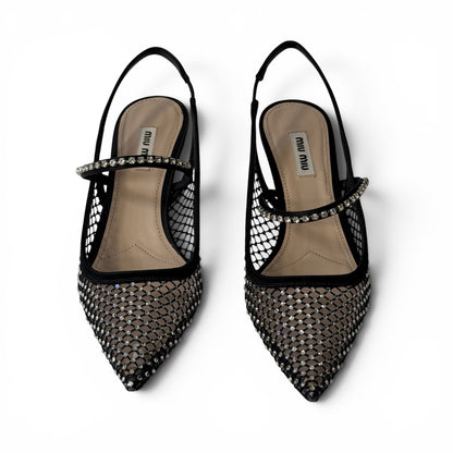 Miu Miu - Slingback à strass T.37