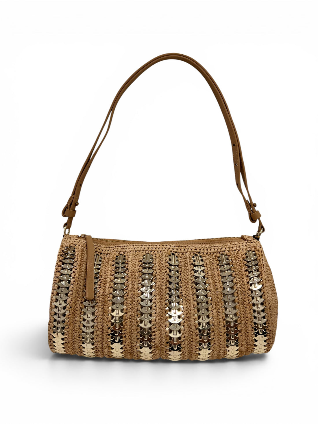 Paco Rabanne - Sac Bowling en raphia et métal