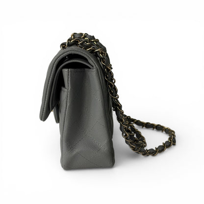 Chanel - Sac Classique Timeless cuir caviar gris