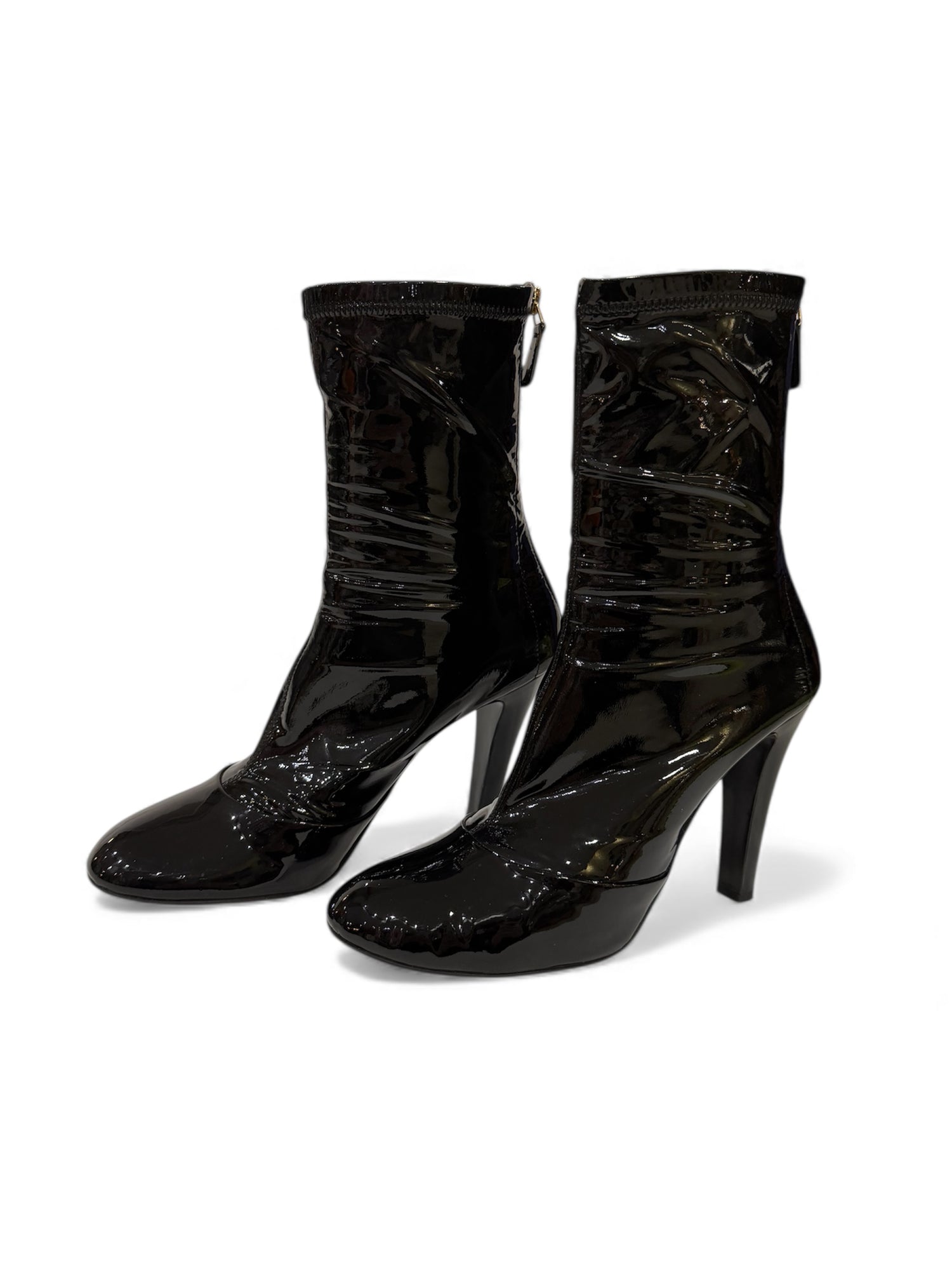 Chanel - Bottines en cuir vernis t.39 1/2