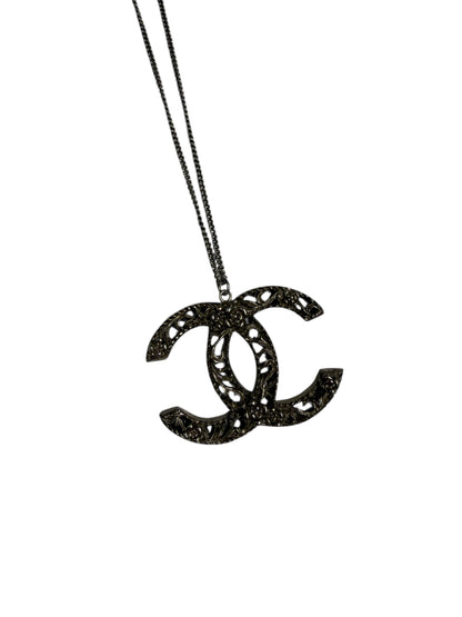 Chanel - Collier maxi CC argenté