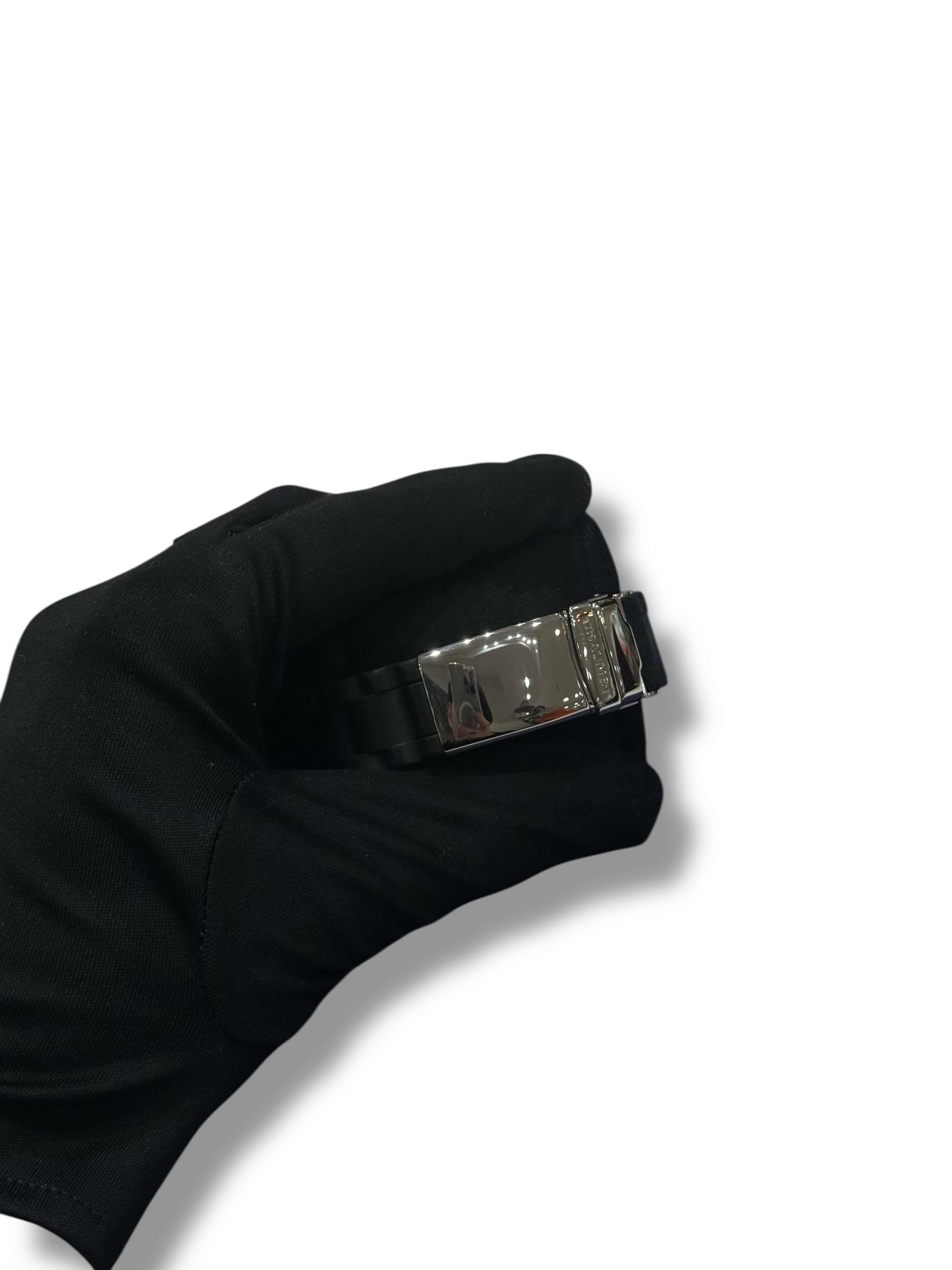 Chaumet - montre class one bracelet caoutchouc et acier, lunette diamants