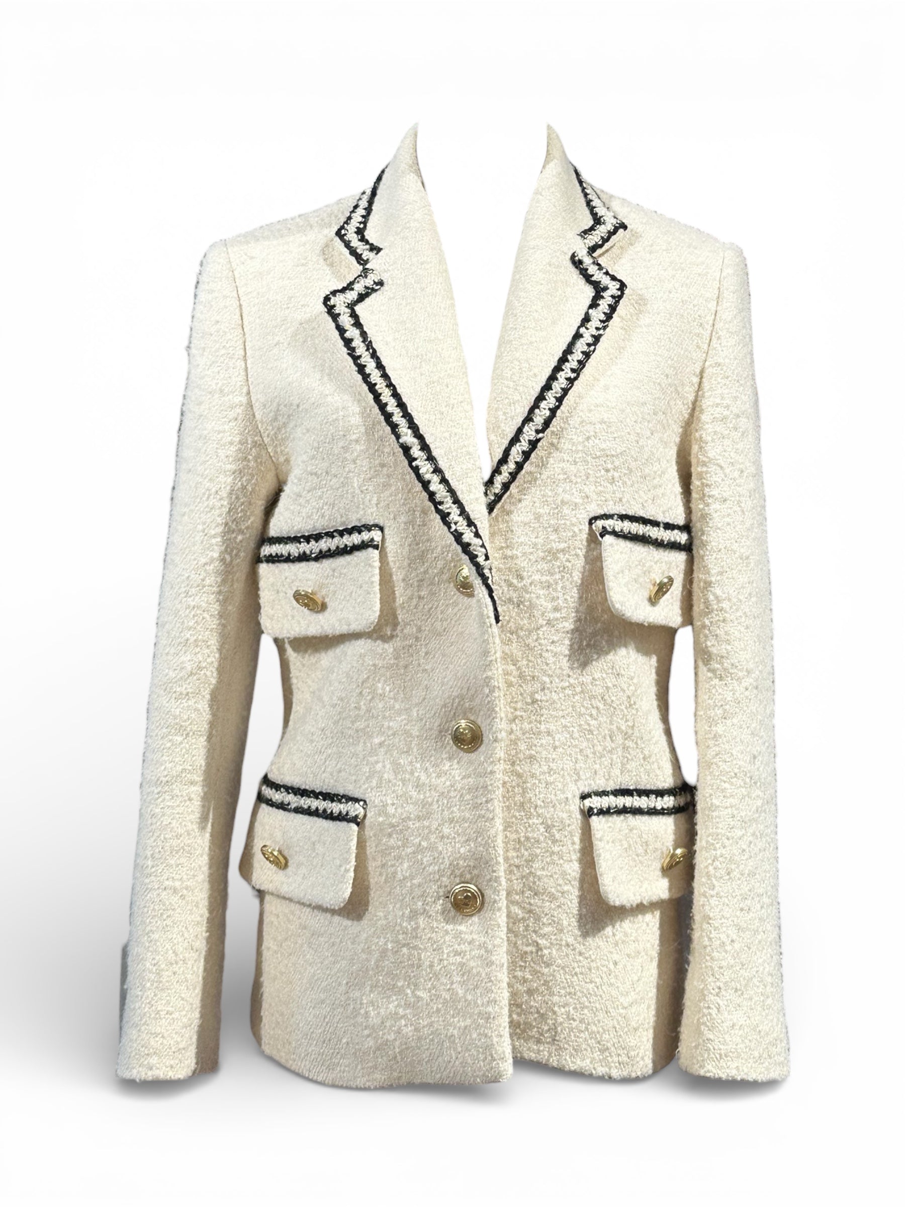 Sandro - Blazer en Laine Blanc T34 | Les Folies d’Eugénie