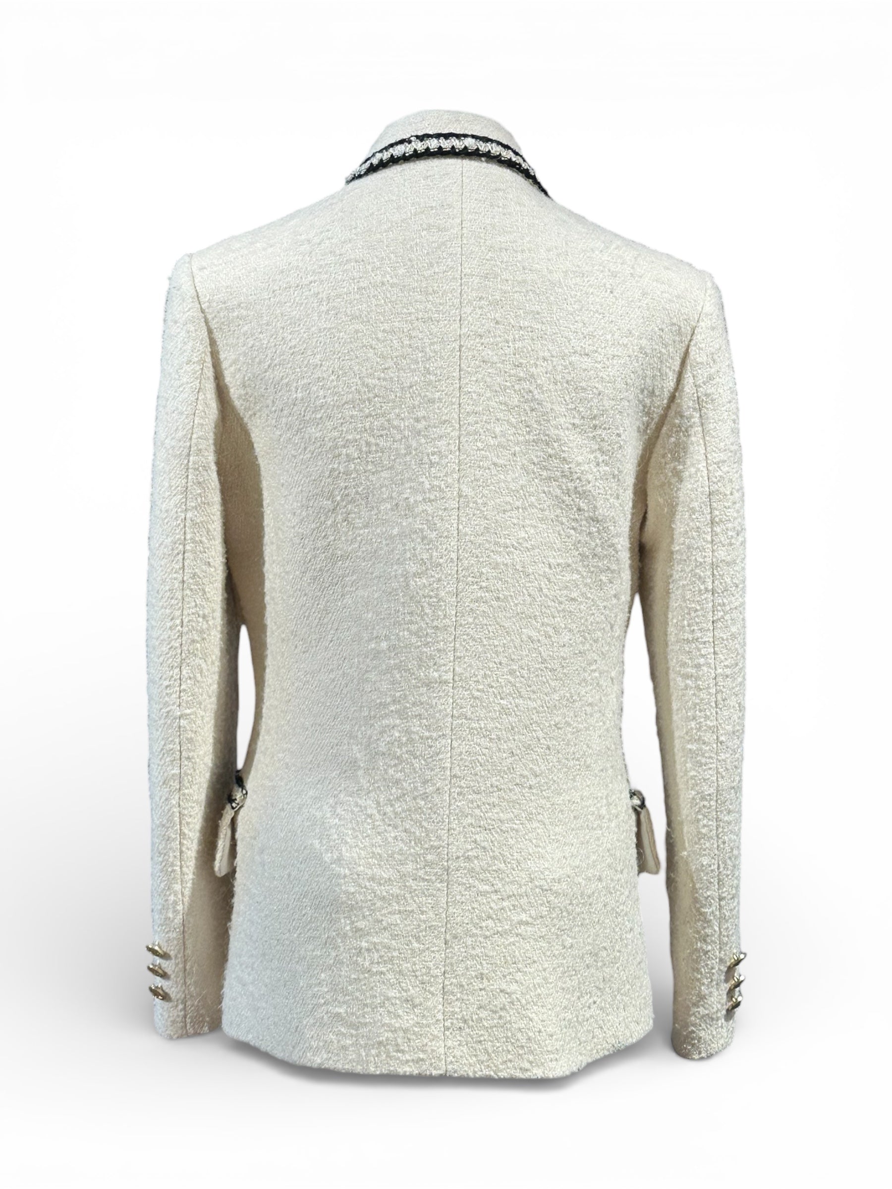 Sandro - Blazer en Laine Blanc T34 | Les Folies d’Eugénie