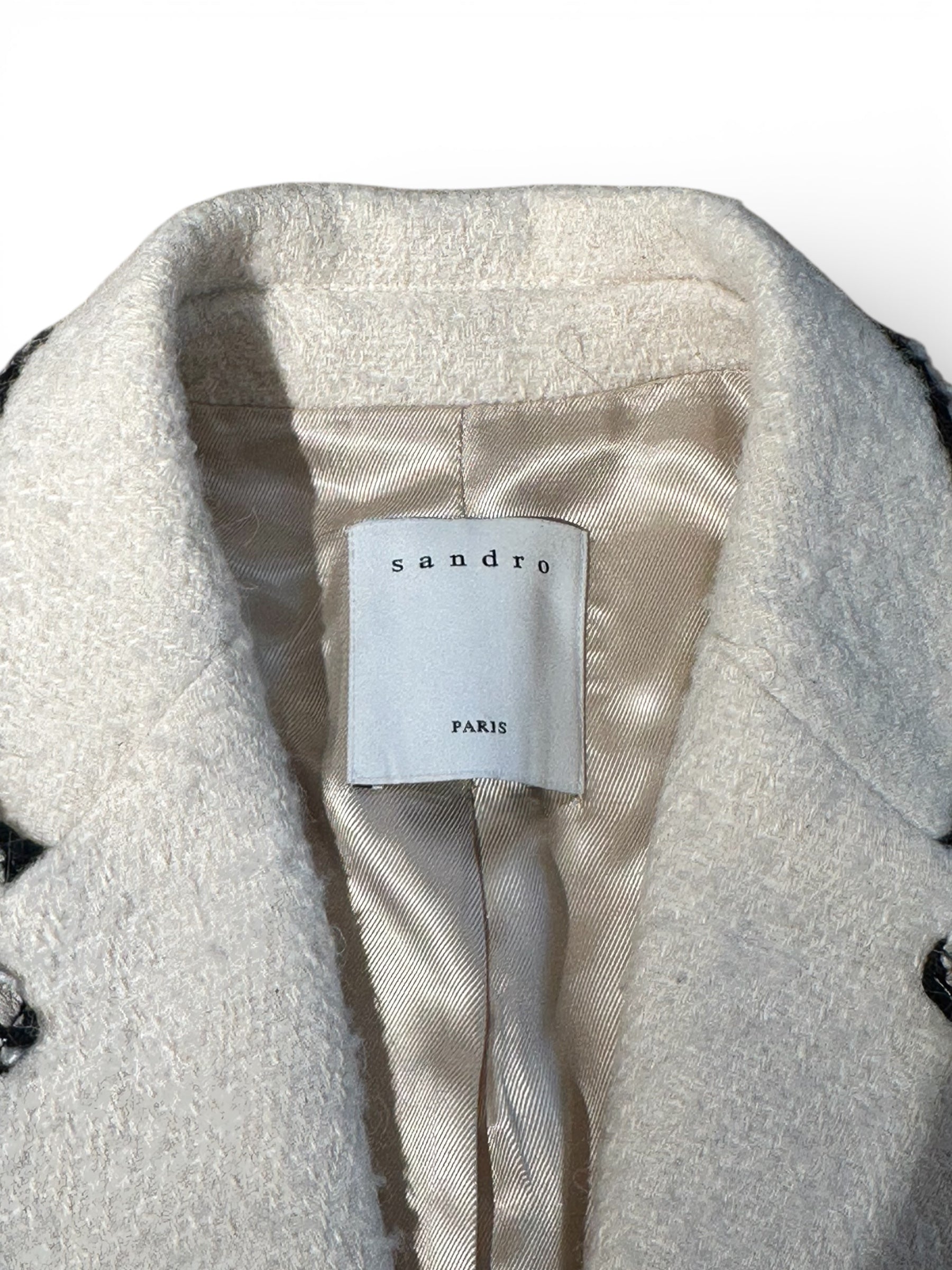 Sandro - Blazer en Laine Blanc T34 | Les Folies d’Eugénie