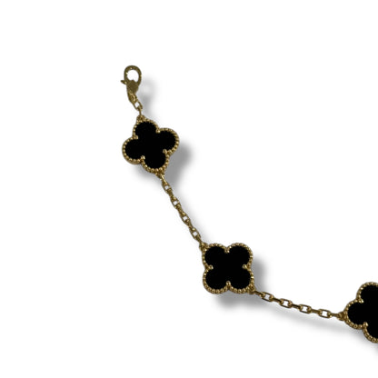 Van Cleef - Bracelet Vintage Alhambra 5 motifs onyx