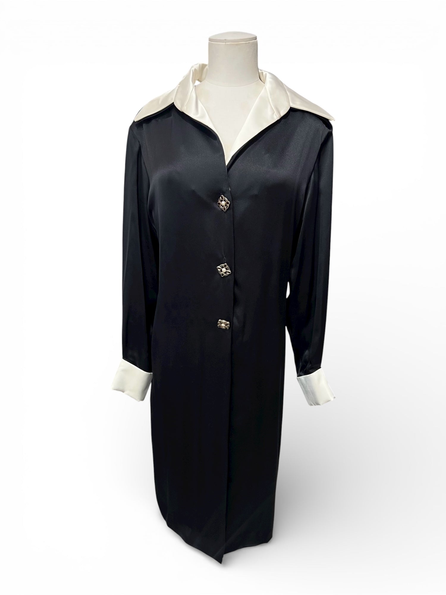 Chanel - Robe Robe longue noire et blanche T44