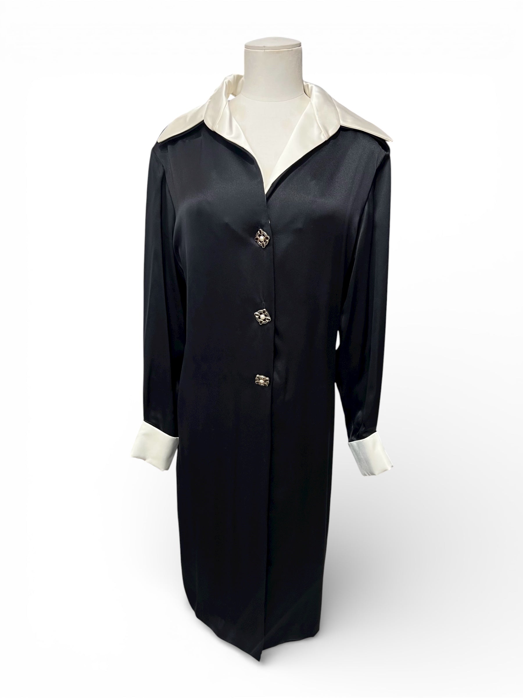 Chanel - Robe Robe longue noire et blanche T44