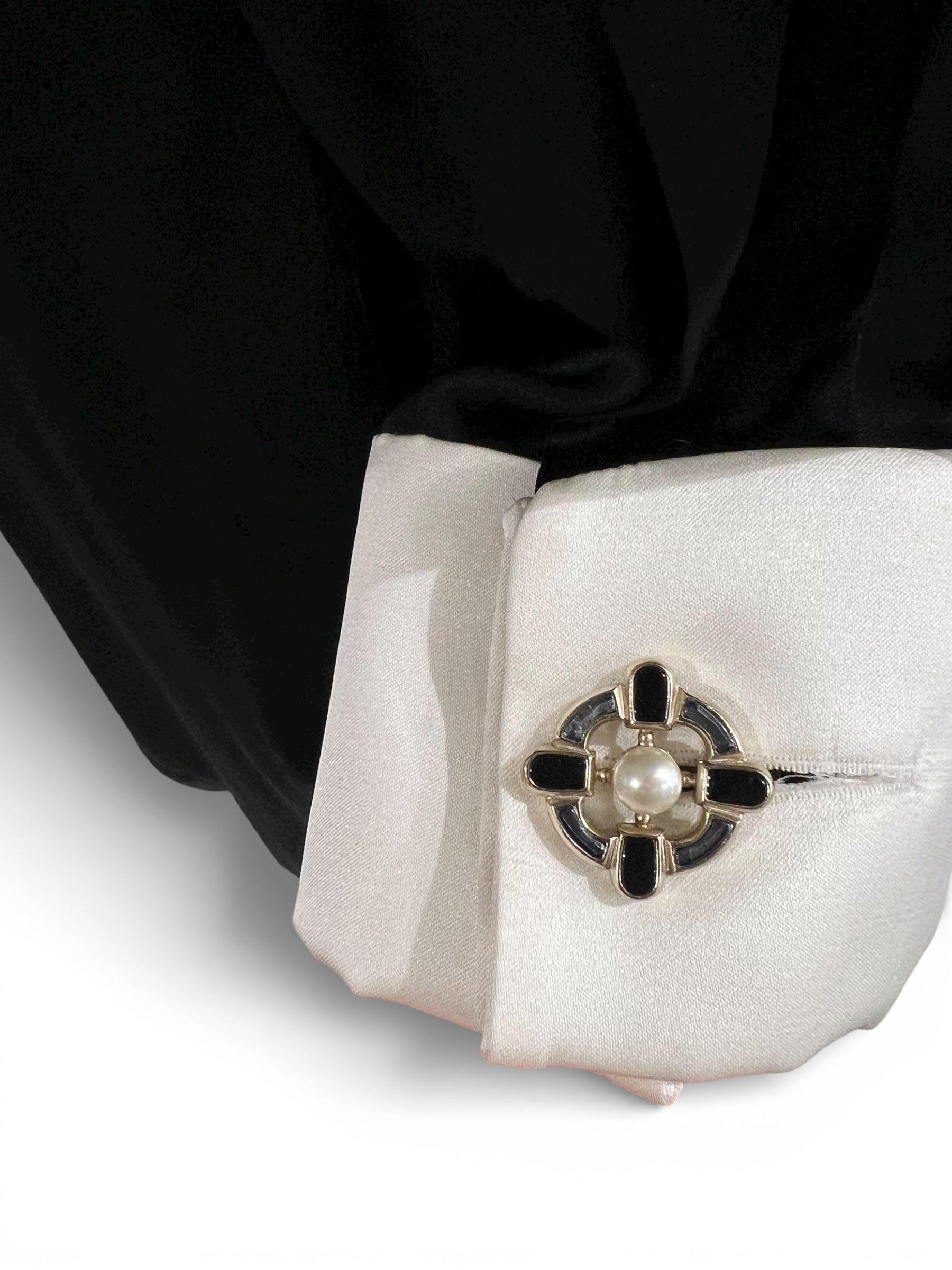 Chanel - Robe Robe longue noire et blanche T44