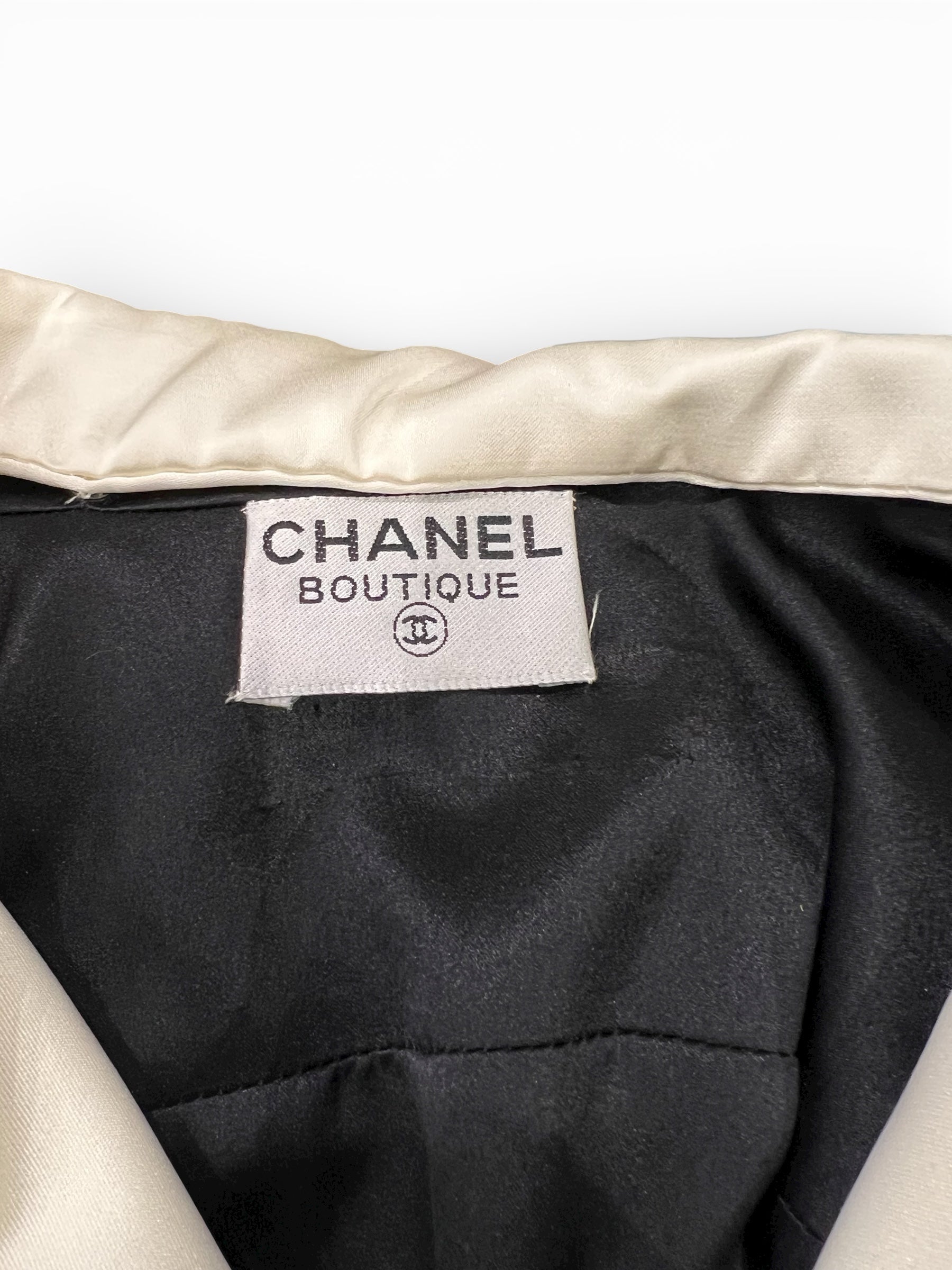 Chanel - Robe Robe longue noire et blanche T44