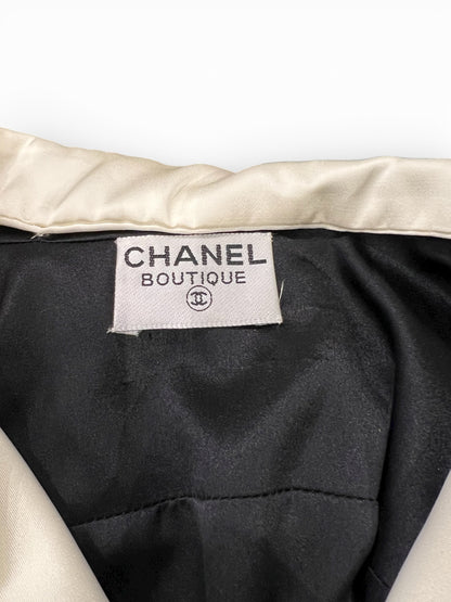 Chanel - Robe Robe longue noire et blanche T44