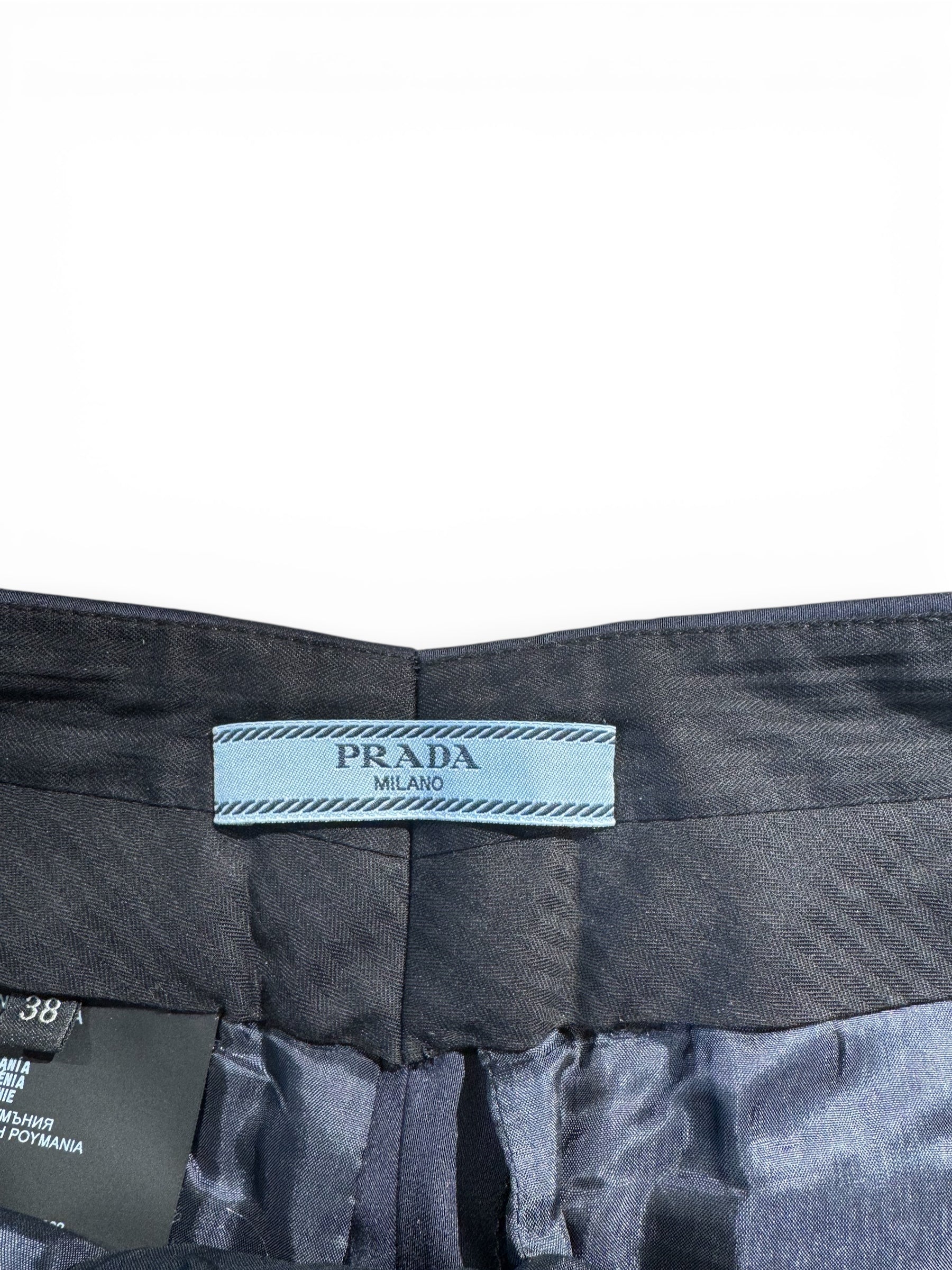 Prada Pantalon Droit Bleu Marine T38 IT | Les Folies d’Eugénie