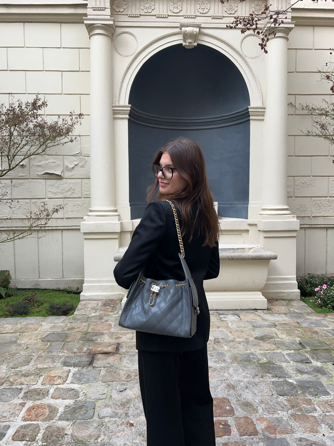 Chanel - Borsa Chanel 25 piccola grigia