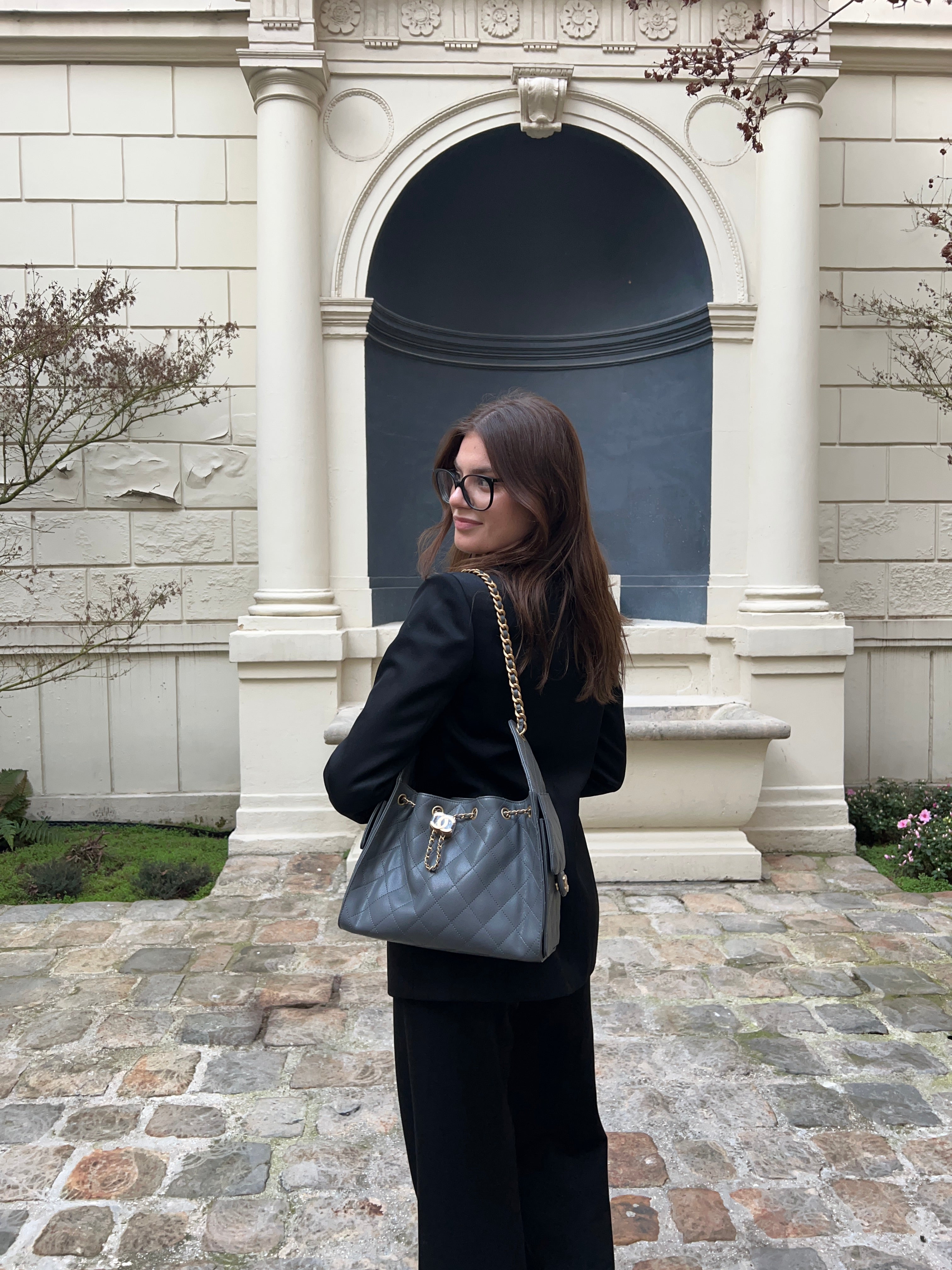 Chanel - Petit sac Chanel 25 gris