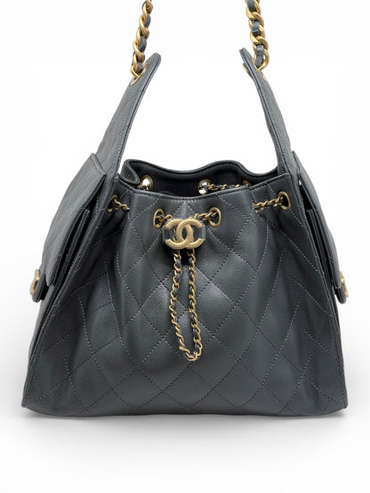 Chanel - Petit sac Chanel 25 gris