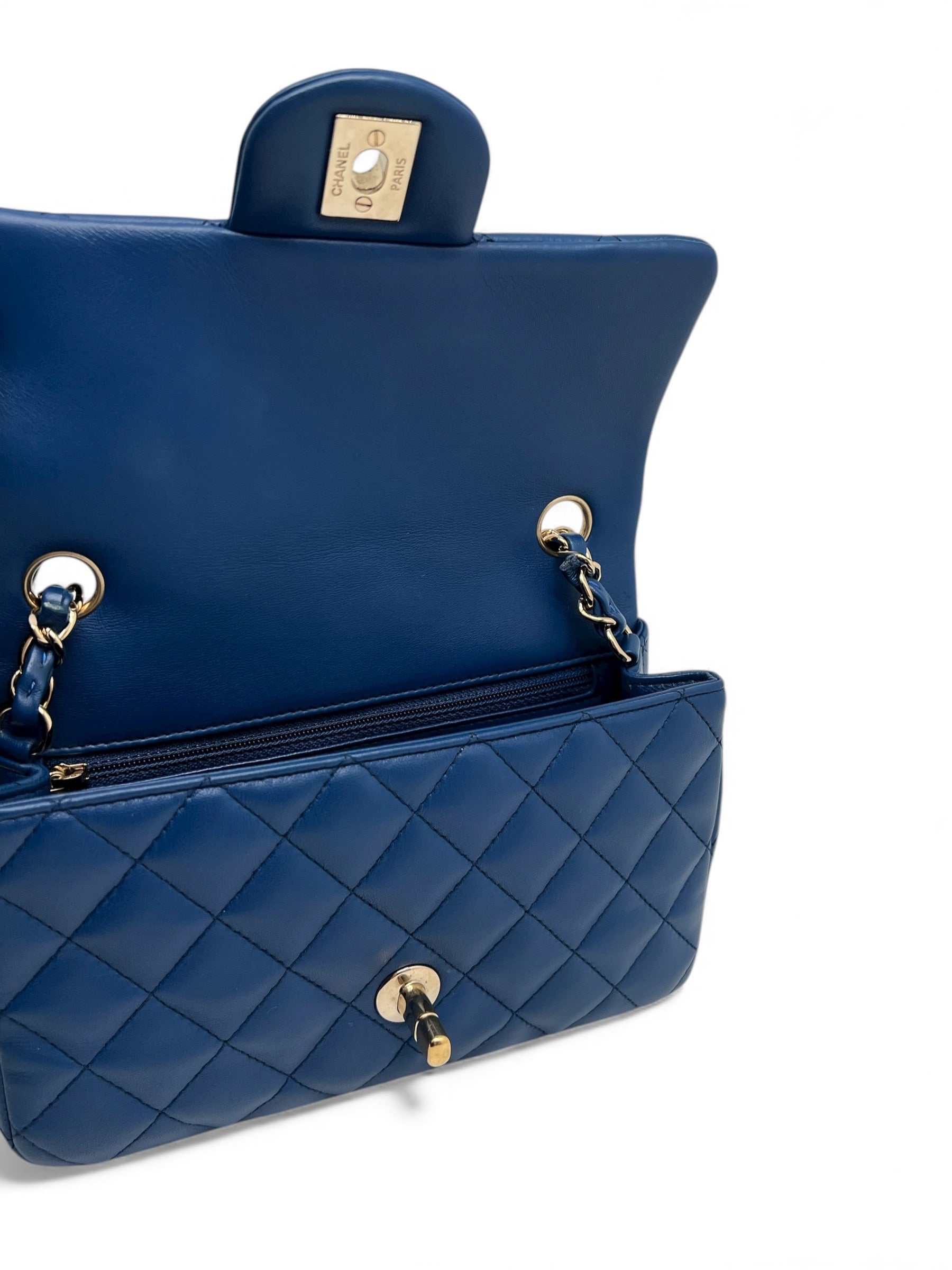 Chanel - Borsa mini rettangolare classica blu