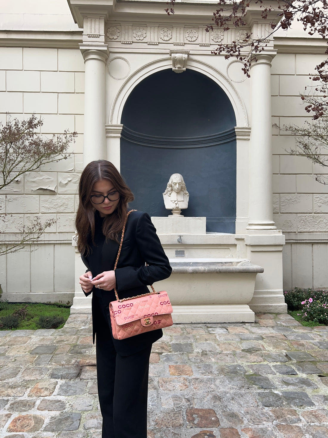 Chanel - Sac Timeless 25 double flap coco rose