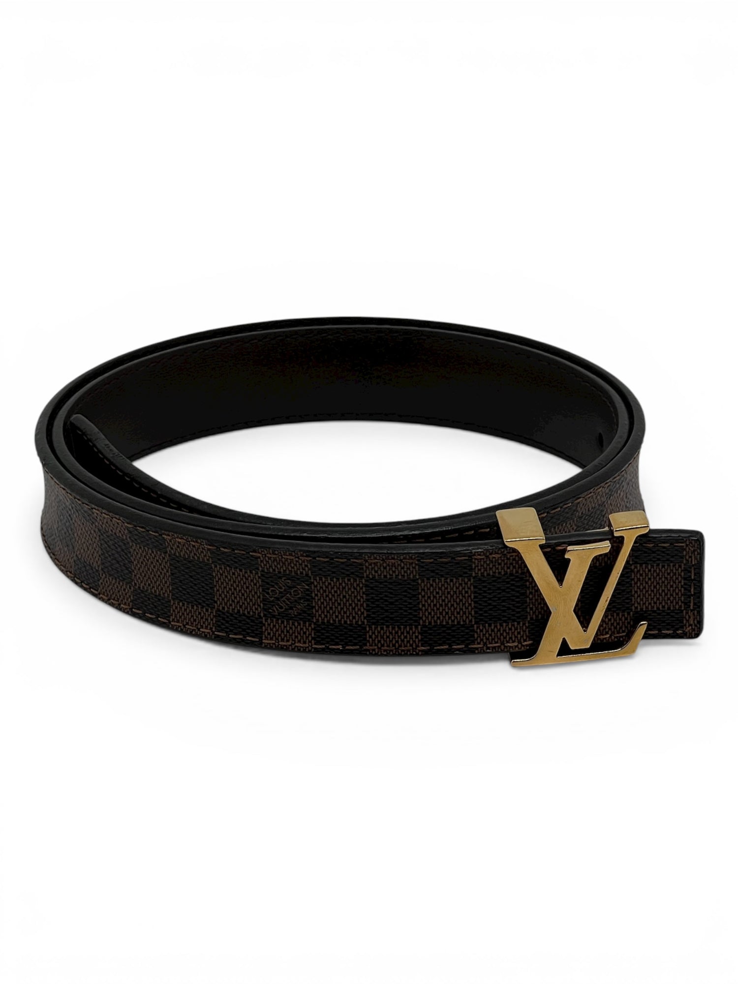 Louis Vuitton Ceinture Marron En Toile Damier Ébène T80 | Les Folies d’Eugénie