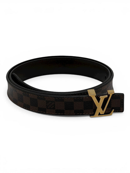 Louis Vuitton Ceinture Marron En Toile Damier Ébène T80 | Les Folies d’Eugénie