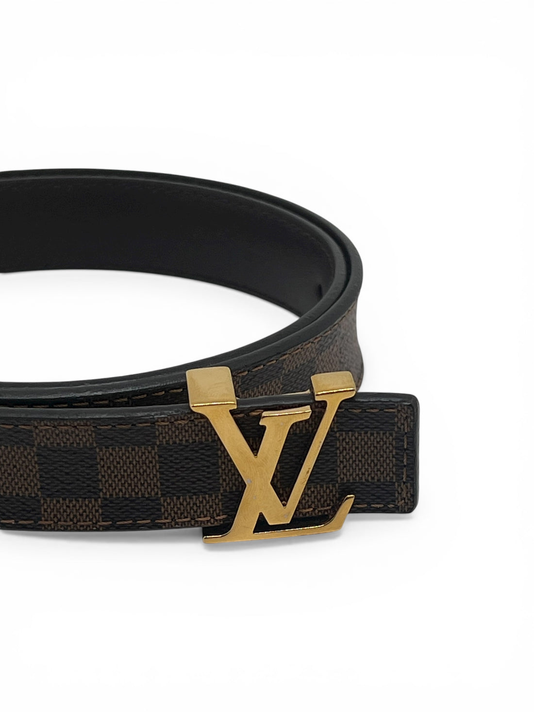 Louis Vuitton Ceinture Marron En Toile Damier Ébène T80 | Les Folies d’Eugénie