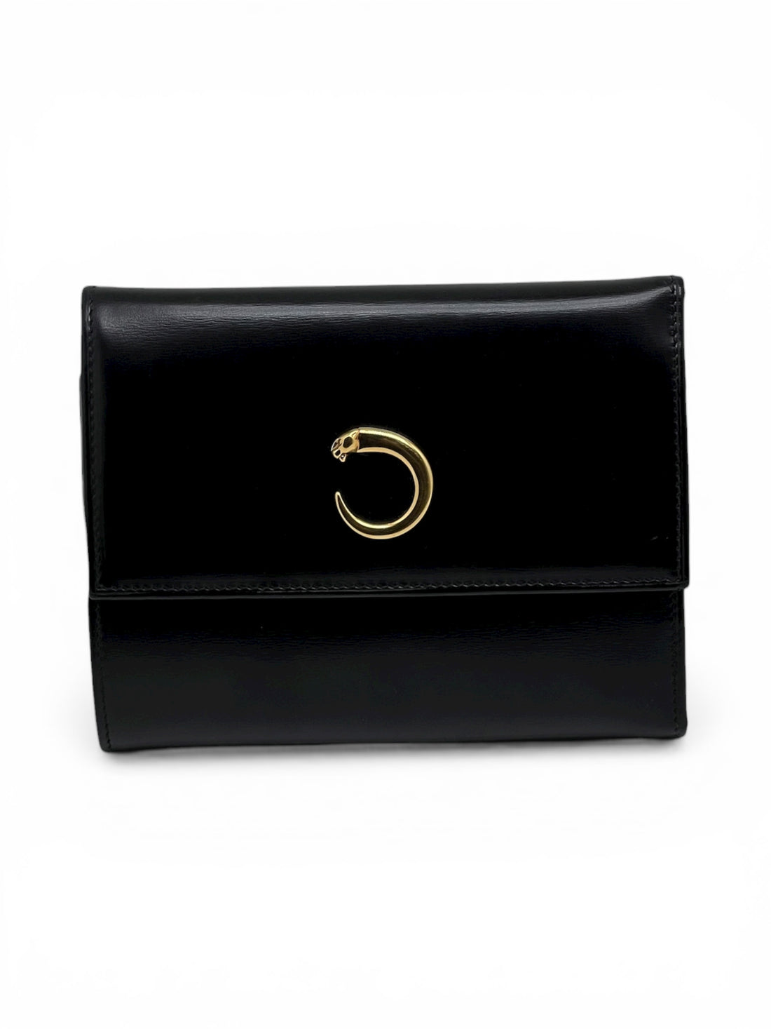 Cartier - Portefeuille en cuir noir vintage