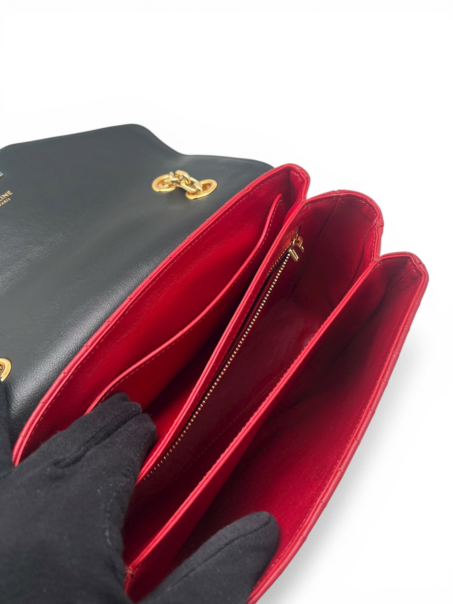 Céline - Sac C bicolore rouge et noir