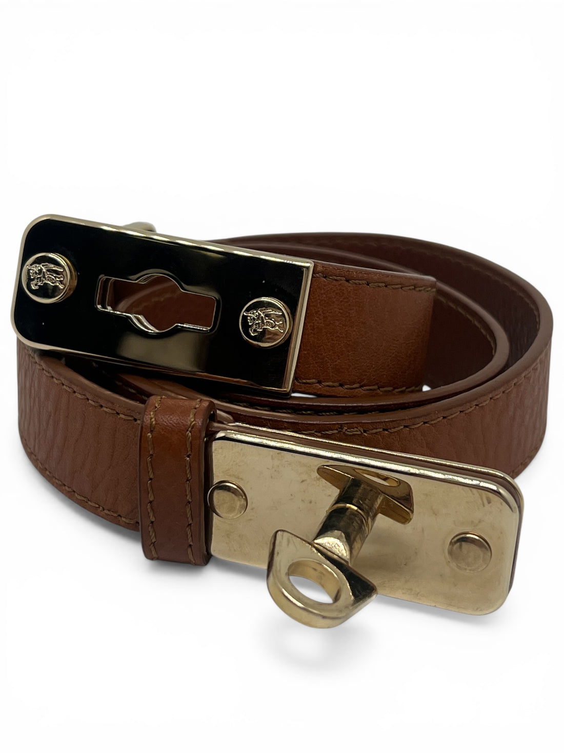 Burberry Ceinture En Cuir Marron Vintage T80 | Les Folies d’Eugénie