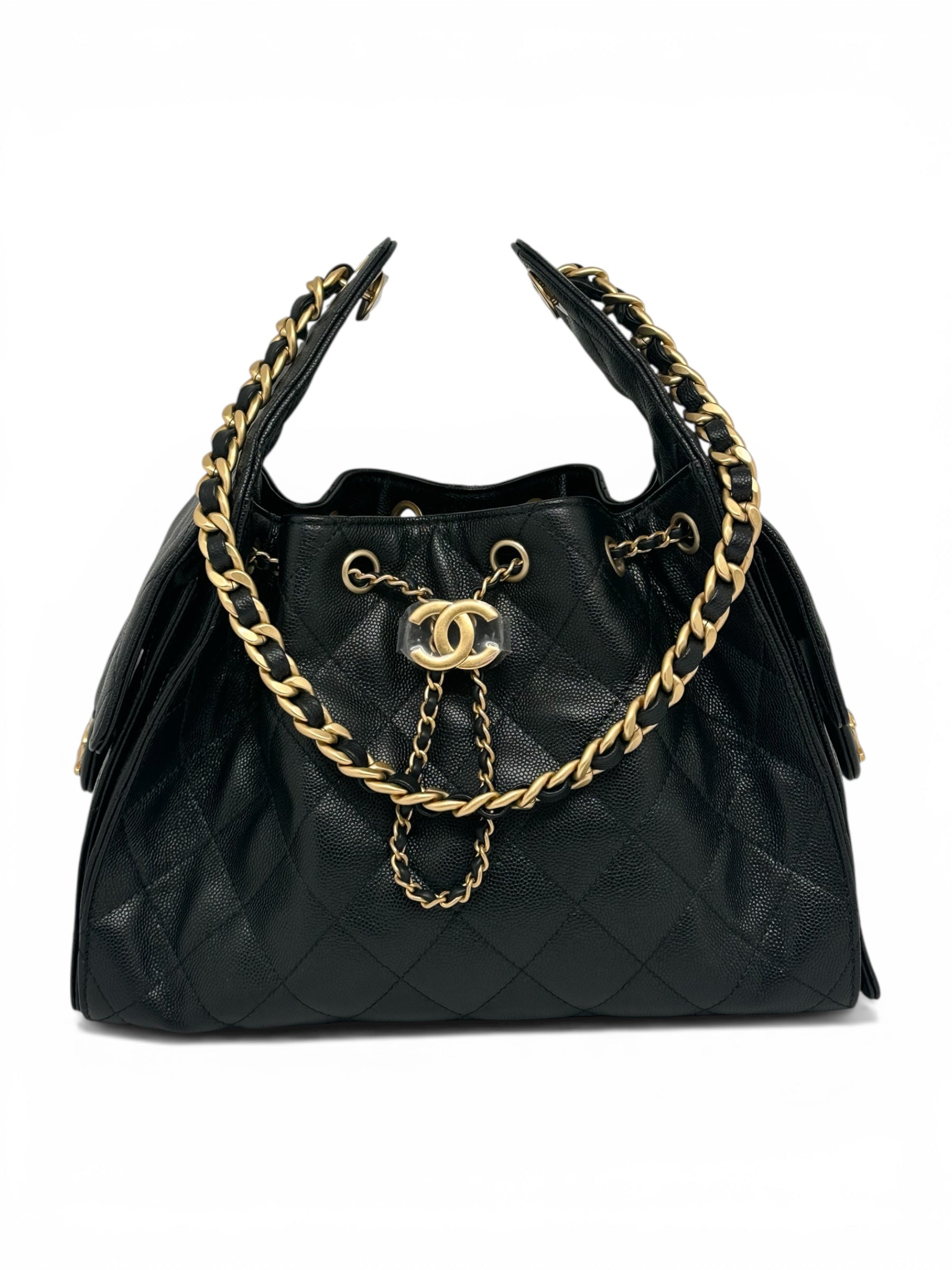 Sac Chanel 25 Cuir Grainé Noir | Les Folies d’Eugénie
