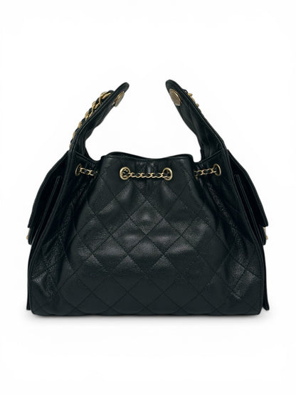 Sac Chanel 25 Cuir Grainé Noir | Les Folies d’Eugénie